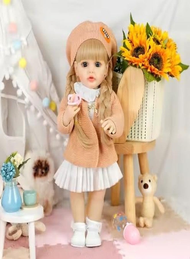 OOTLO Lifelike Reborn Baby Doll - 22-inch Soft Body Realistic Newborn Silicone Full Body with Feeding Kit Toys Accessories for Ages 3+ Year Old Girls or Collection, Multicolor - Image 1